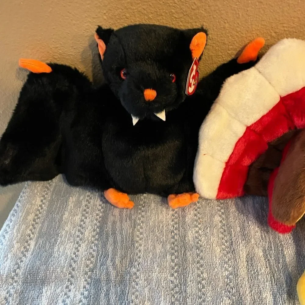 TY Vintage BIG Bat and Turkey Plush Set